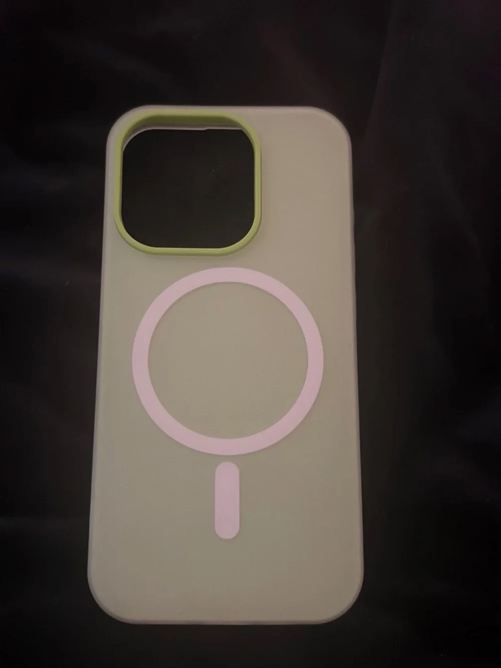 Phone Case - Sage Green with Pink MagSafe Accent
